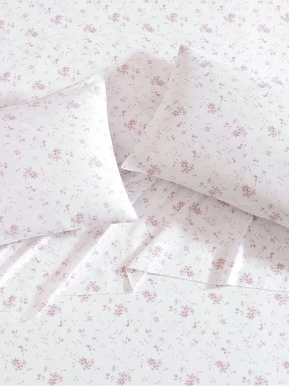 Laura Ashley Home - Standard Pillowcase Set, Cotton Sateen Garden Muse Pink, 2